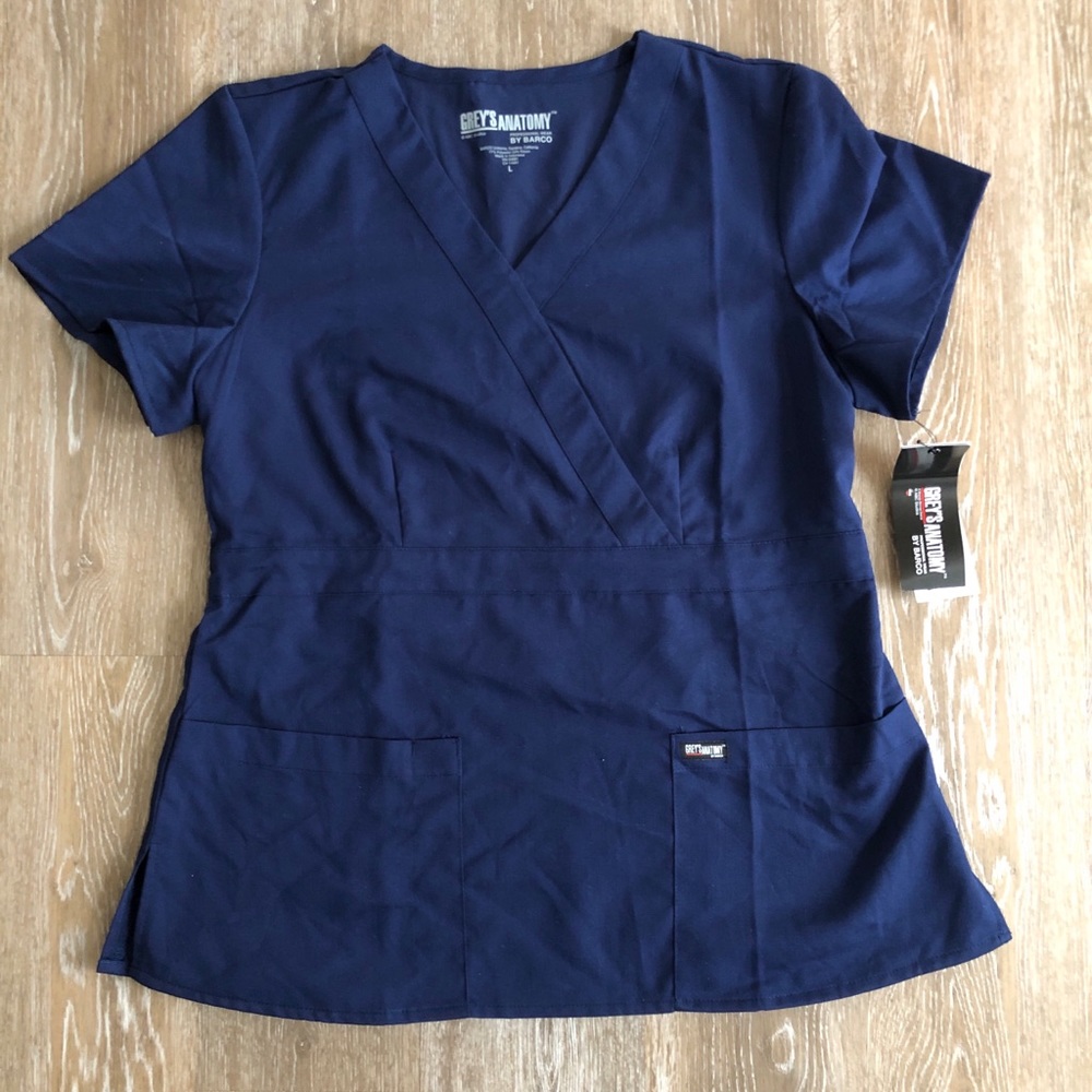 Grey’s Brand Mock Wrap Scrub Top